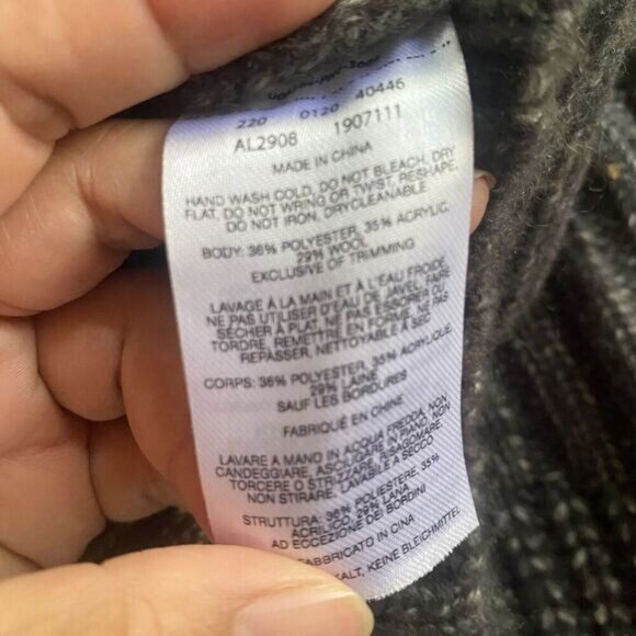 COLUMBIA Pine Street Mock Neck Wool Blend Heather Gray Sweater size XS Coat NEW - Picture 10 of 16